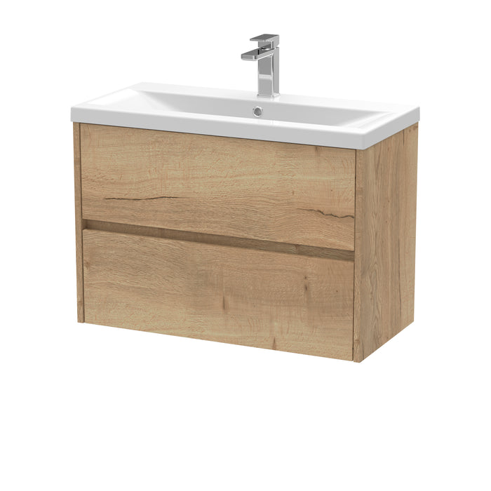 800mm Wall Hung 2 Drawer Unit & Basin 1 Hudson Reed