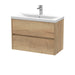800mm Wall Hung 2 Drawer Unit & Basin 1 Hudson Reed