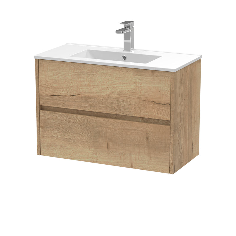 800mm Wall Hung 2 Drawer Unit & Basin 2 Hudson Reed