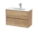 800mm Wall Hung 2 Drawer Unit & Basin 2 Hudson Reed