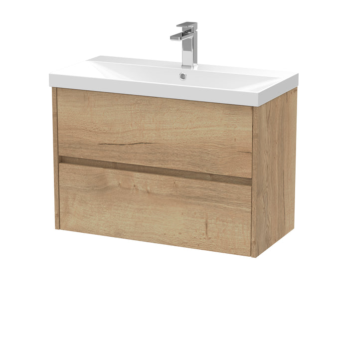 800mm Wall Hung 2 Drawer Unit & Basin 3 Hudson Reed