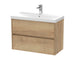 800mm Wall Hung 2 Drawer Unit & Basin 3 Hudson Reed