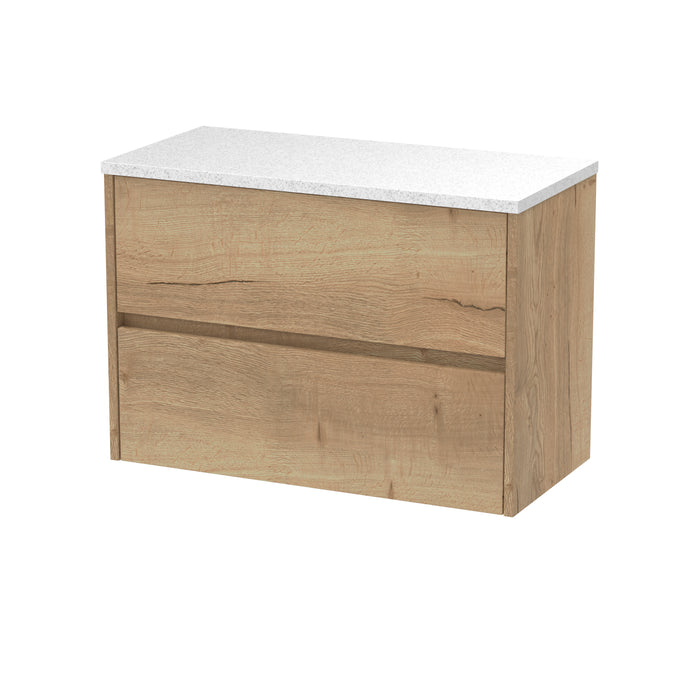 800mm Wall Hung 2 Drawer Unit & Worktop Hudson Reed