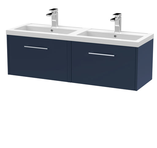 1200mm Wall Hung 2 Drawer Vanity & Double Basin Hudson Reed
