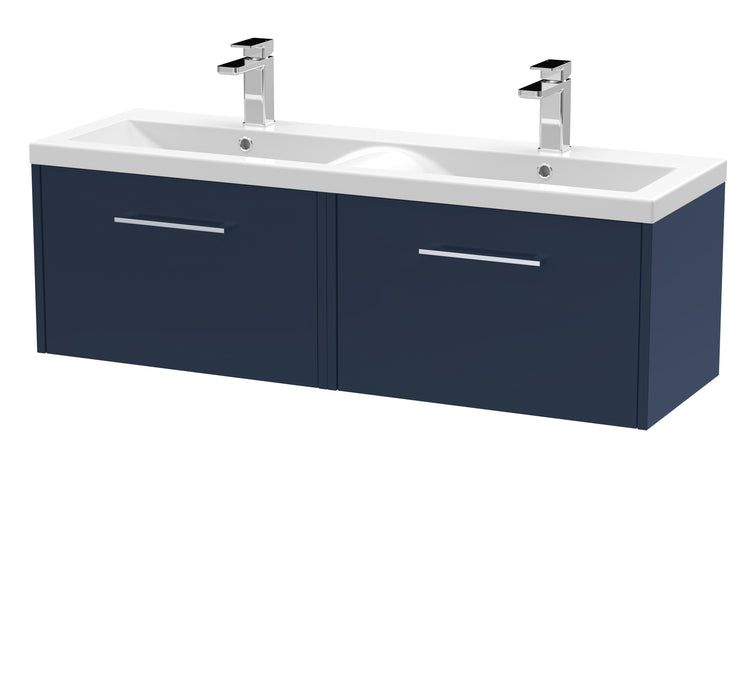 1200mm Wall Hung 2 Drawer Vanity & Double Basin Hudson Reed
