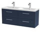 1200mm Wall Hung 4 Drawer Vanity & Double Basin Hudson Reed