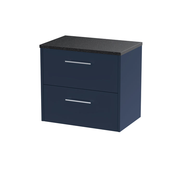 600mm Wall Hung 2 Drawer Vanity & Laminate Top Hudson Reed