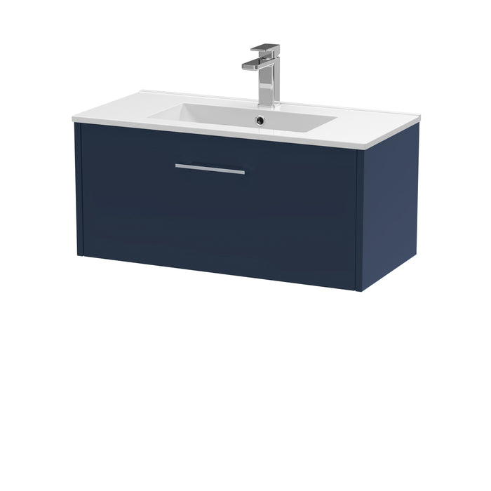 800mm Wall Hung Single Drawer Vanity & Basin 2 Hudson Reed