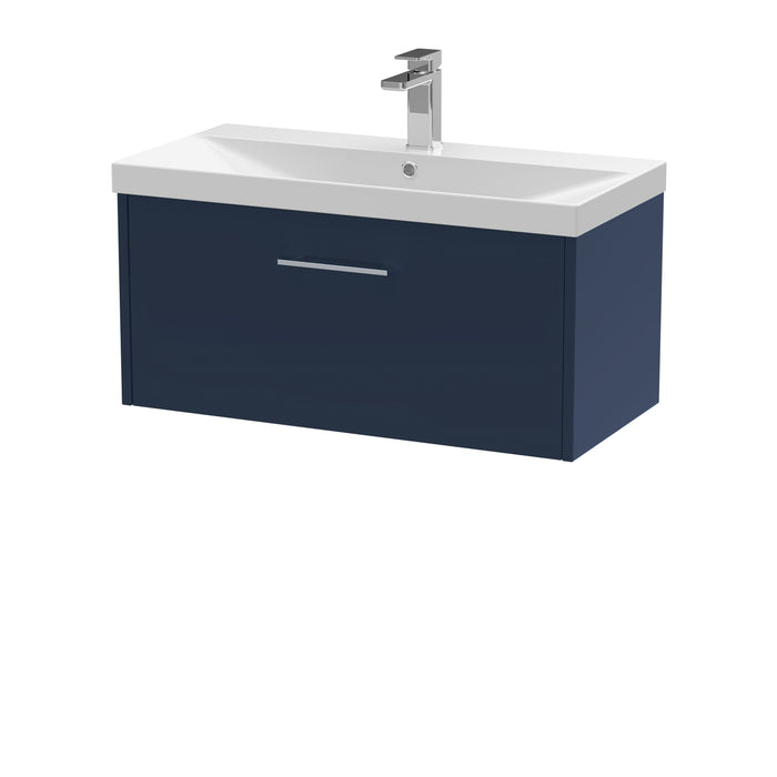 800mm Wall Hung Single Drawer Vanity & Basin 3 Hudson Reed