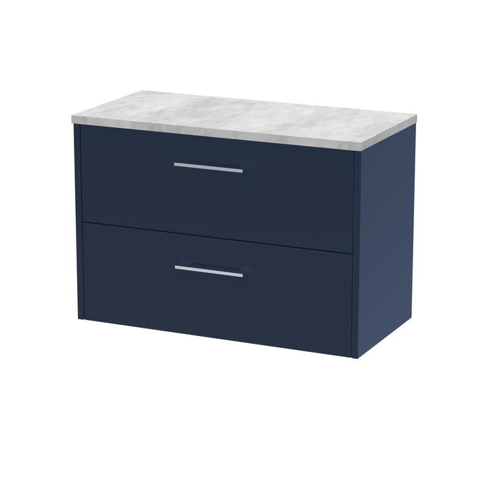 800mm Wall Hung 2 Drawer Vanity & Laminate Top Hudson Reed