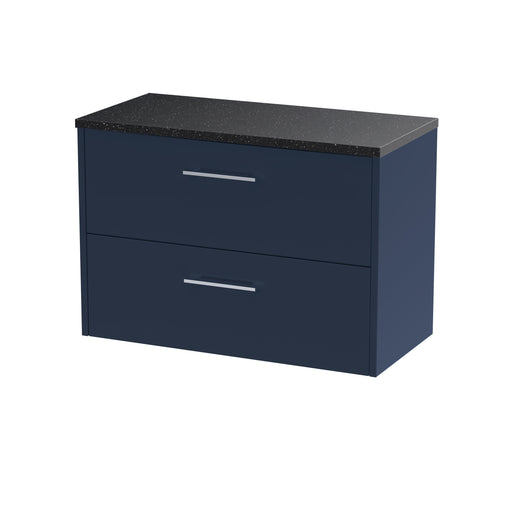 800mm Wall Hung 2 Drawer Vanity & Laminate Top Hudson Reed