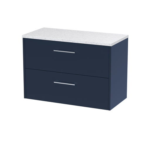 800mm Wall Hung 2 Drawer Vanity & Laminate Top Hudson Reed