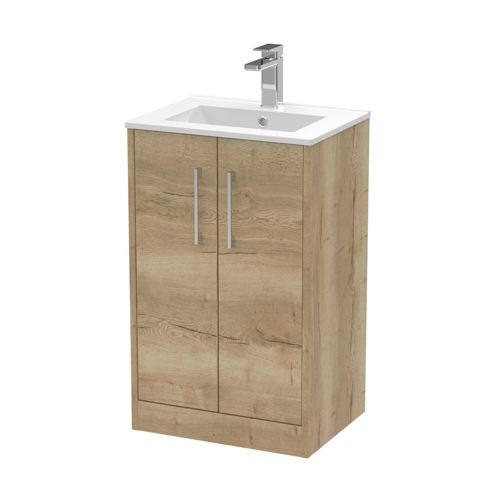 500mm Floor Standing 2 Door Vanity & Basin 2 Hudson Reed