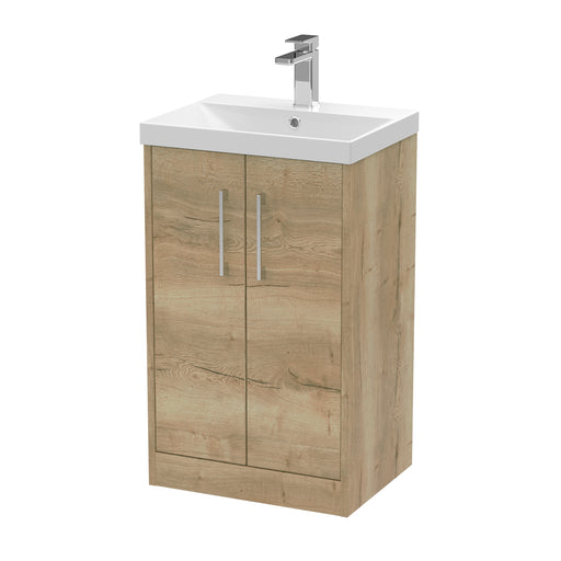500mm Floor Standing 2 Door Vanity & Basin 3 Hudson Reed