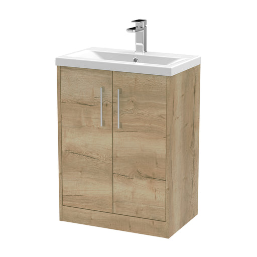 600mm Floor Standing 2 Door Vanity & Basin 1 Hudson Reed