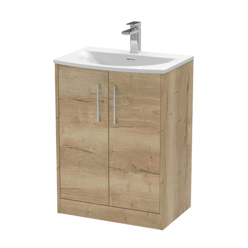 600mm Floor Standing 2 Door Vanity & Basin 4 Hudson Reed