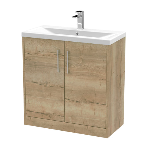 800mm Floor Standing 2 Door Vanity & Basin 1 Hudson Reed