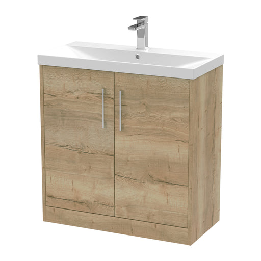 800mm Floor Standing 2 Door Vanity & Basin 3 Hudson Reed