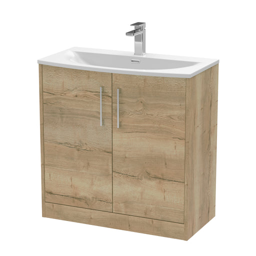 800mm Floor Standing 2 Door Vanity & Basin 4 Hudson Reed