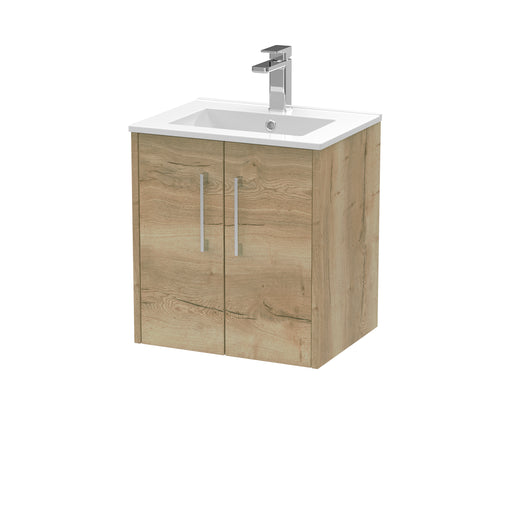 500mm Wall Hung 2 Door Vanity & Basin 2 Hudson Reed