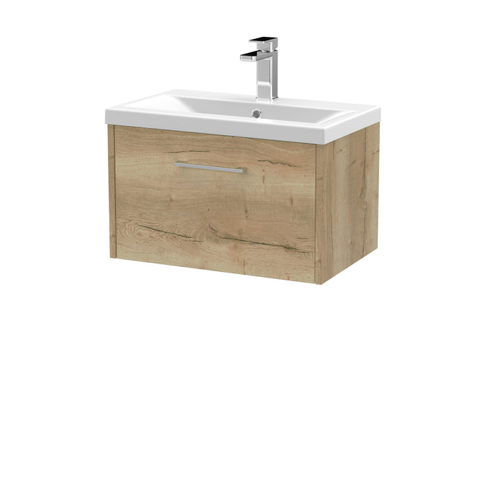 600mm Wall Hung Single Drawer Vanity & Basin 1 Hudson Reed