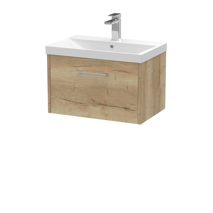 600mm Wall Hung Single Drawer Vanity & Basin 3 Hudson Reed