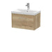 600mm Wall Hung Single Drawer Vanity & Basin 3 Hudson Reed