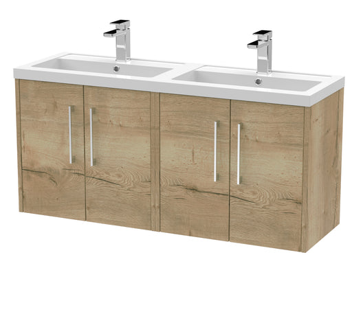 1200mm Wall Hung 4 Door Vanity & Double Basin Hudson Reed