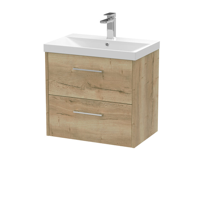 600mm Wall Hung 2 Drawer Vanity & Basin 3 Hudson Reed