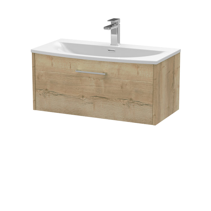 800mm Wall Hung Single Drawer Vanity & Basin 4 Hudson Reed