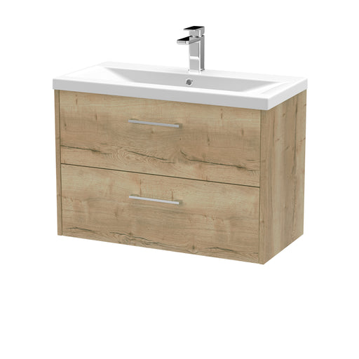 800mm Wall Hung 2 Drawer Vanity & Basin 1 Hudson Reed