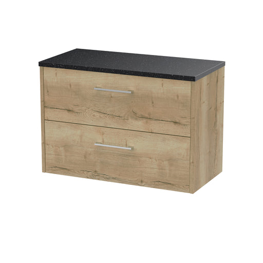 800mm Wall Hung 2 Drawer Vanity & Laminate Top Hudson Reed