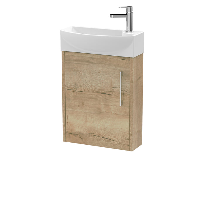 440mm Wall Hung 1 Door Unit & 1TH Basin LH Hudson Reed