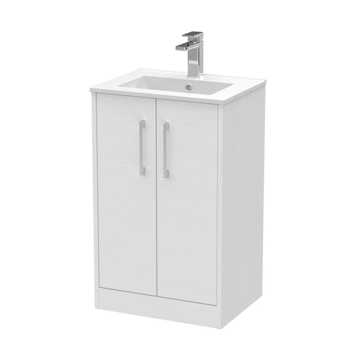 500mm Floor Standing 2 Door Vanity & Basin 2 Hudson Reed