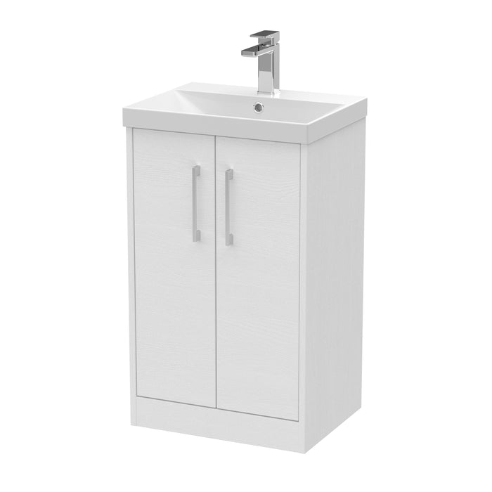 500mm Floor Standing 2 Door Vanity & Basin 3 Hudson Reed