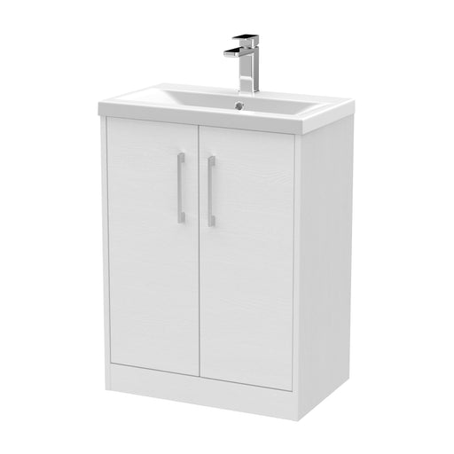 600mm Floor Standing 2 Door Vanity & Basin 1 Hudson Reed