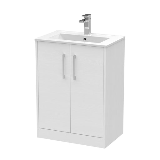 600mm Floor Standing 2 Door Vanity & Basin 2 Hudson Reed
