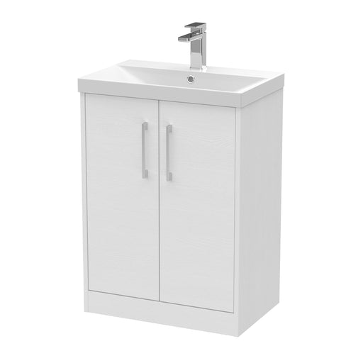 600mm Floor Standing 2 Door Vanity & Basin 3 Hudson Reed