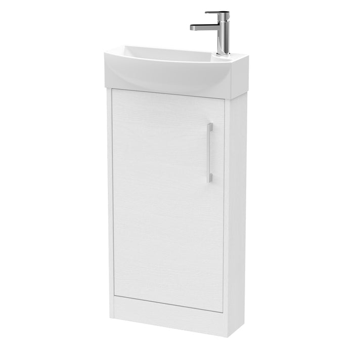 440mm Floor Standing 1 Door Unit & 1TH Basin LH Hudson Reed