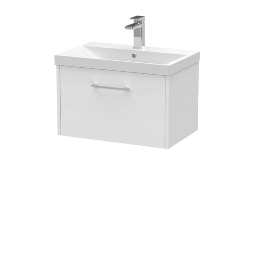 600mm Wall Hung Single Drawer Vanity & Basin 3 Hudson Reed