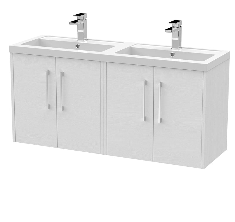1200mm Wall Hung 4 Door Vanity & Double Basin Hudson Reed