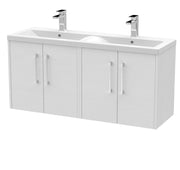 1200mm Wall Hung 4 Door Vanity & Double Basin Hudson Reed