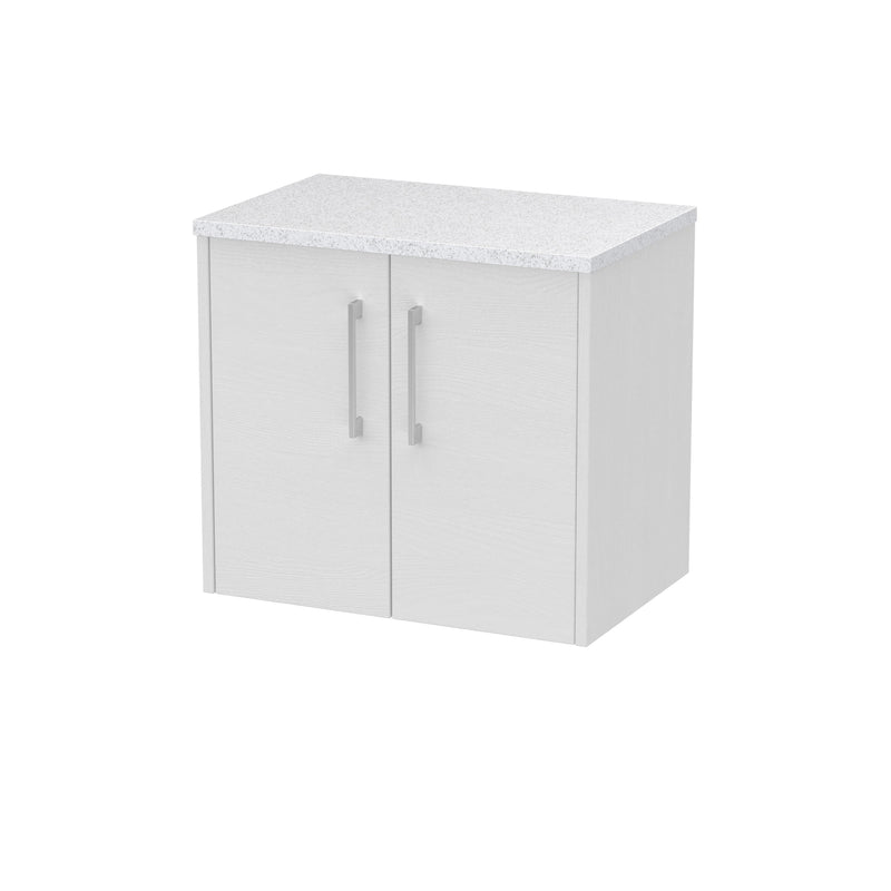 600mm Wall Hung 2 Door Vanity & Laminate Top Hudson Reed