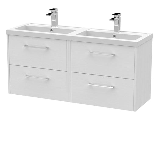 1200mm Wall Hung 4 Drawer Vanity & Double Basin Hudson Reed