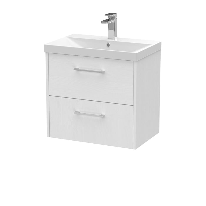 600mm Wall Hung 2 Drawer Vanity & Basin 3 Hudson Reed