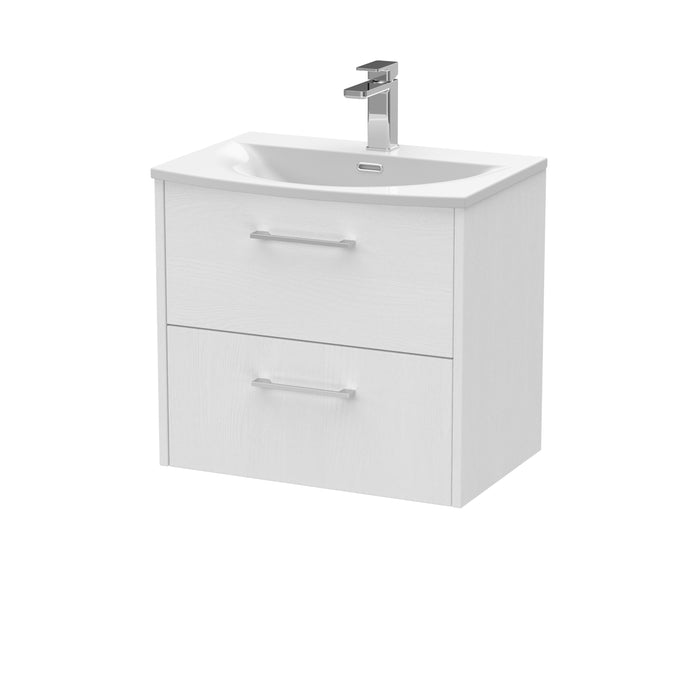 600mm Wall Hung 2 Drawer Vanity & Basin 4 Hudson Reed