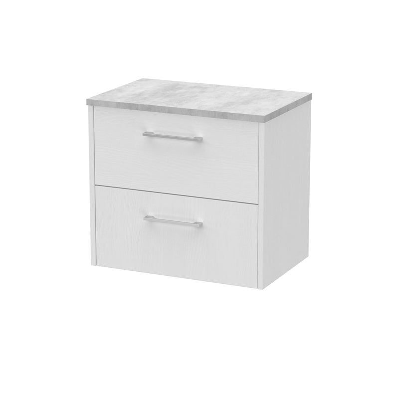 600mm Wall Hung 2 Drawer Vanity & Laminate Top Hudson Reed