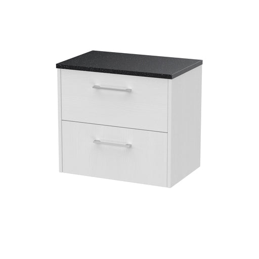 600mm Wall Hung 2 Drawer Vanity & Laminate Top Hudson Reed