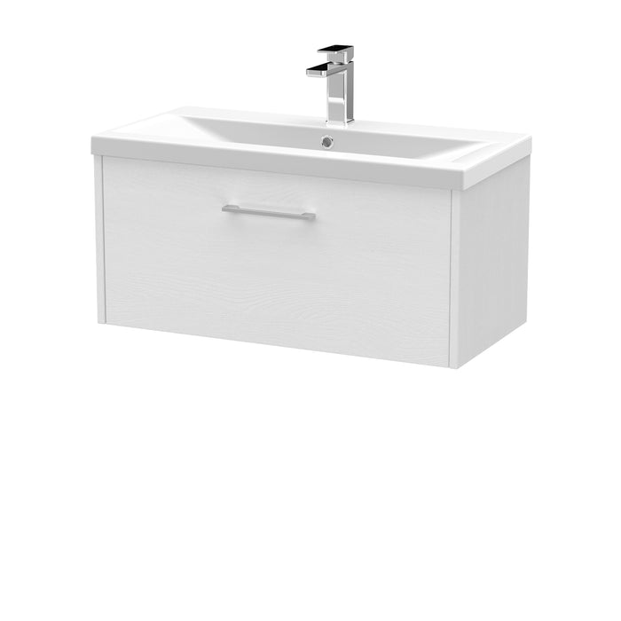 800mm Wall Hung Single Drawer Vanity & Basin 1 Hudson Reed