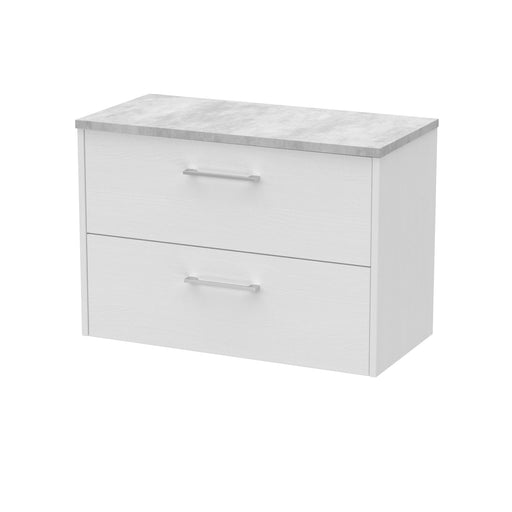 800mm Wall Hung 2 Drawer Vanity & Laminate Top Hudson Reed